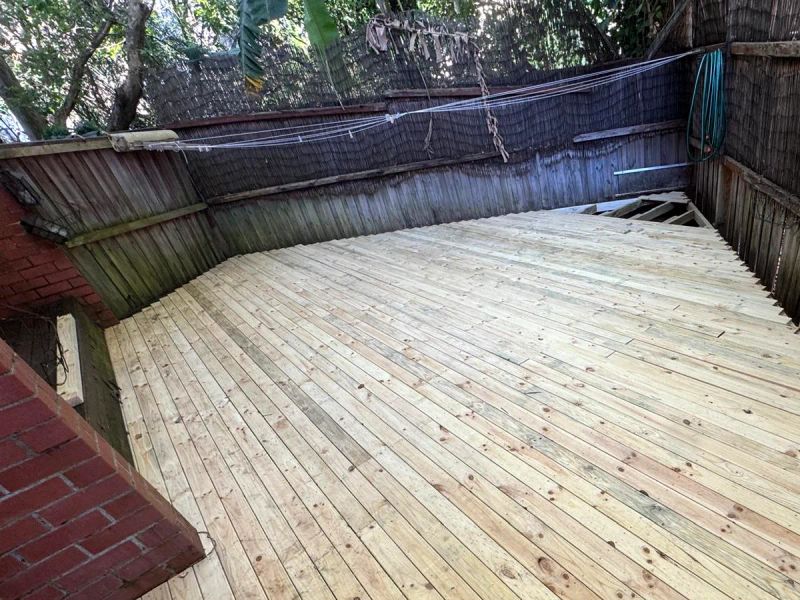 After: new treated pine deck laid to the back fence