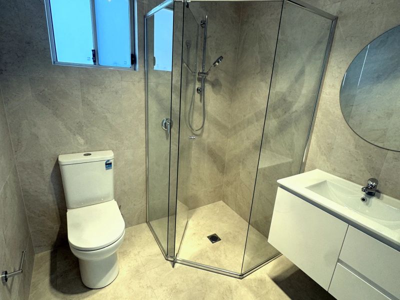 Bathroom fitted out in the finished granny flat