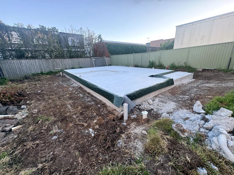 Concrete slab poured for a granny flat build